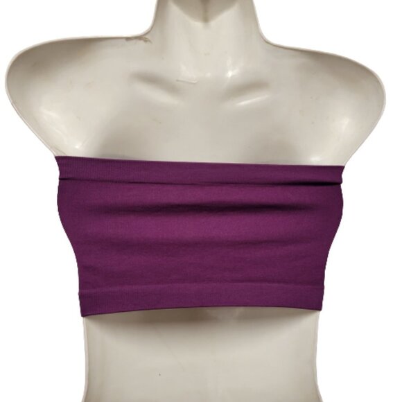 PURPLE Padded Tube Top Zippered Bandeau One Size - New - Picture 11 of 11